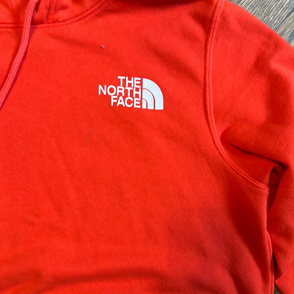 North face orange hoodie size small